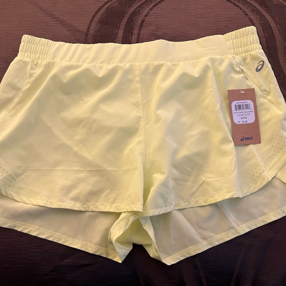 Brand ASICS new neon shorts.